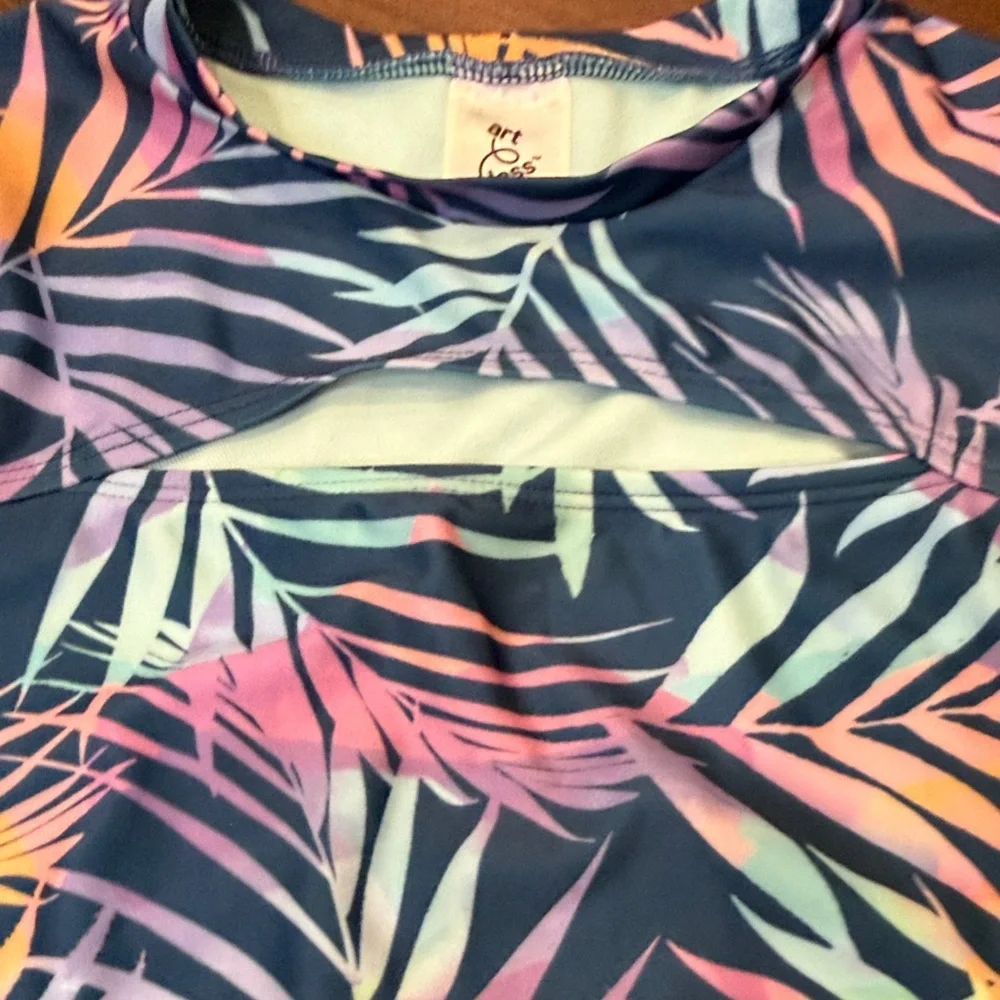 Art Class Girls Tropical Print Kids Swim  Set Size 10/12 C3-023